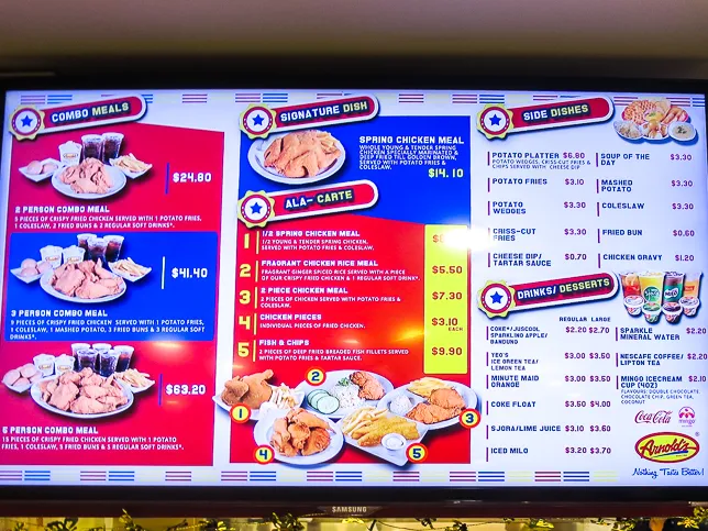 ARNOLD’S CHICKEN COMBO MEALS menu