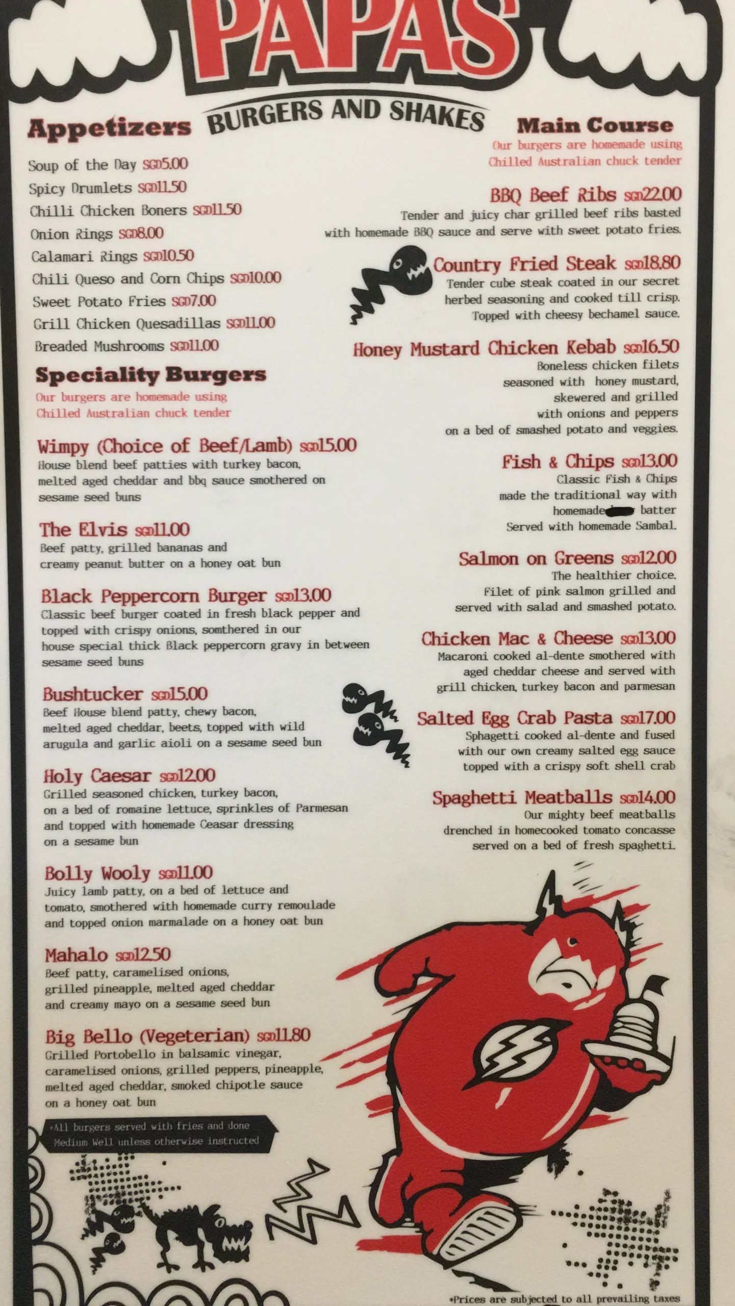 FATPAPAS Menu Prices