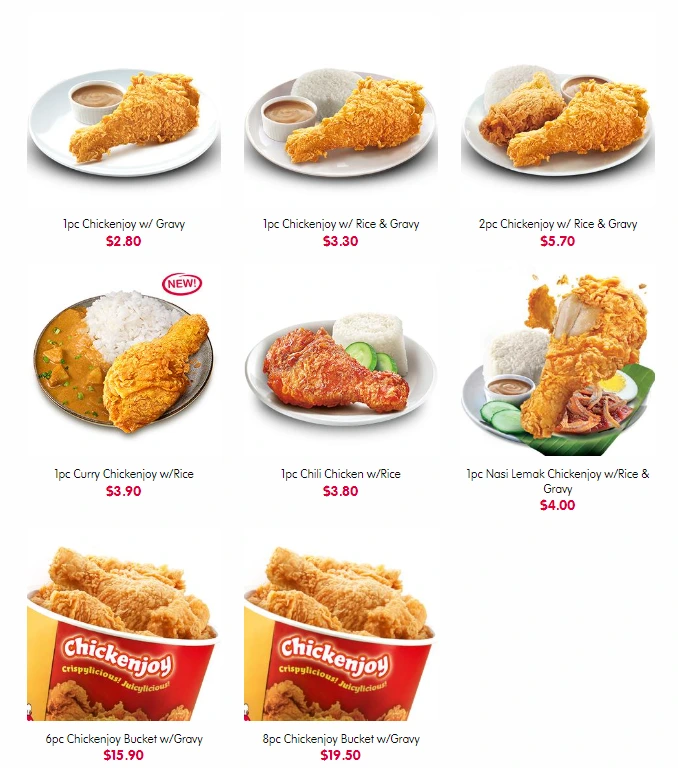 JOLLIBEE CHICKENJOY ALA CARTE MENU