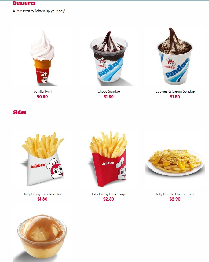 JOLLIBEE DESSERTS & SIDES