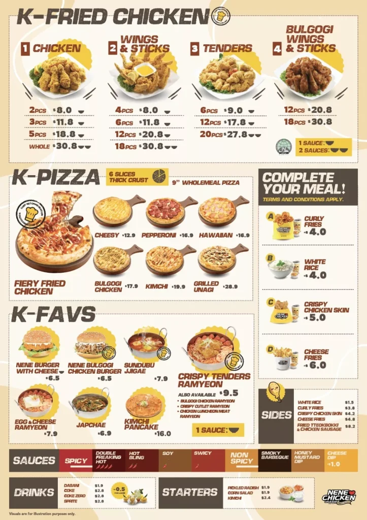 K-Fried Chicken menu