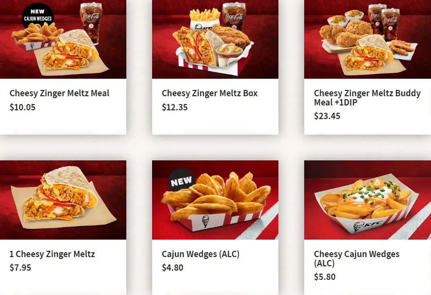 KFC HOT DEALS MENU