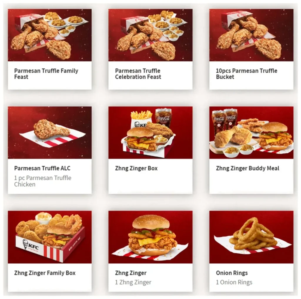 KFC Menu With Latest Prices Singapore 2024