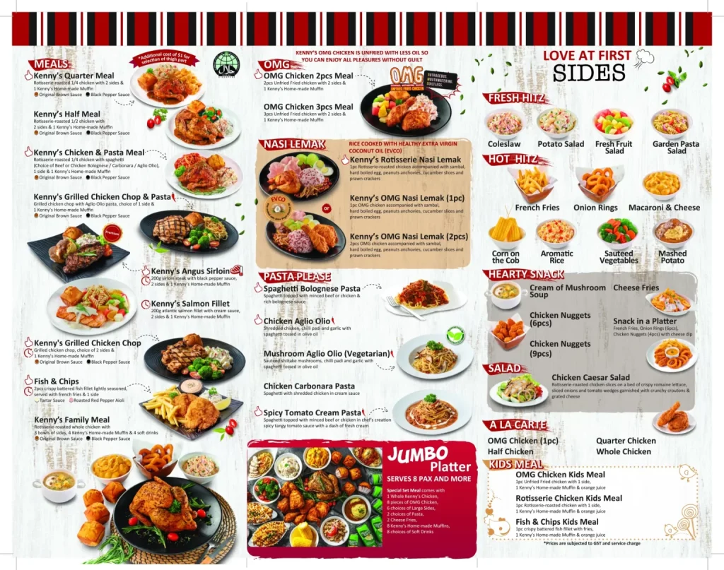 Kenny Rogers Menu – Hot & Fresh Sides menu