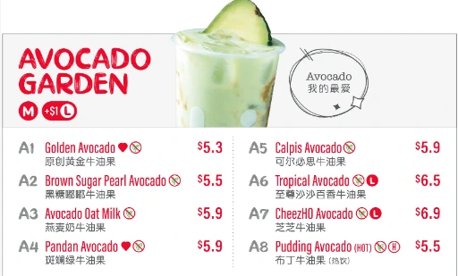 Liho Avo Delight menu