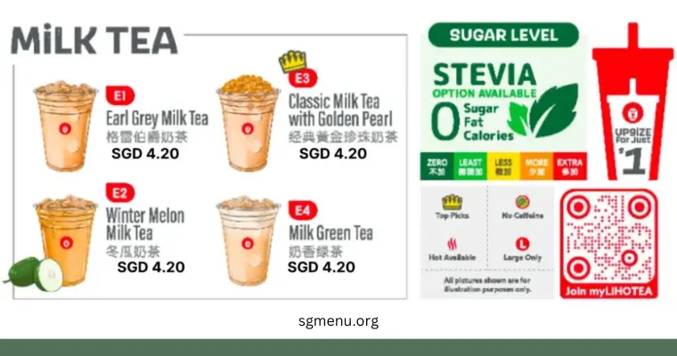 Liho Milk Tea Menu