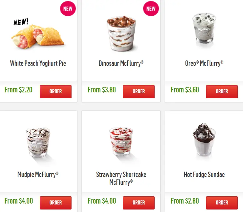 MCDO MENU DESSERTS