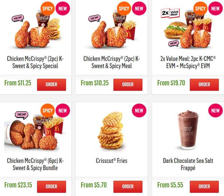 MCDONALDS PROMOTIONAL MEALS