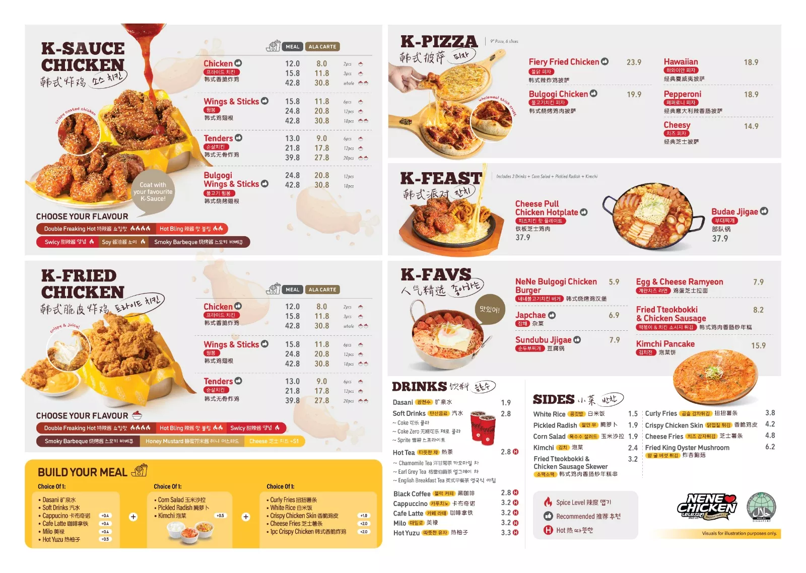 NeNe Chicken Menu prices