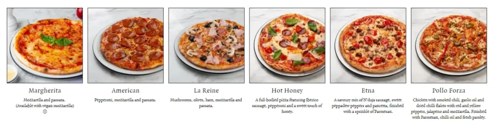 PIZZA EXPRESS 14″ GRANDE CLASSIC PIZZA menu