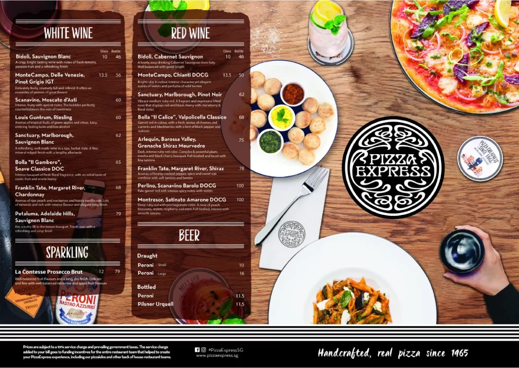 PIZZA EXPRESS DESSERT menu