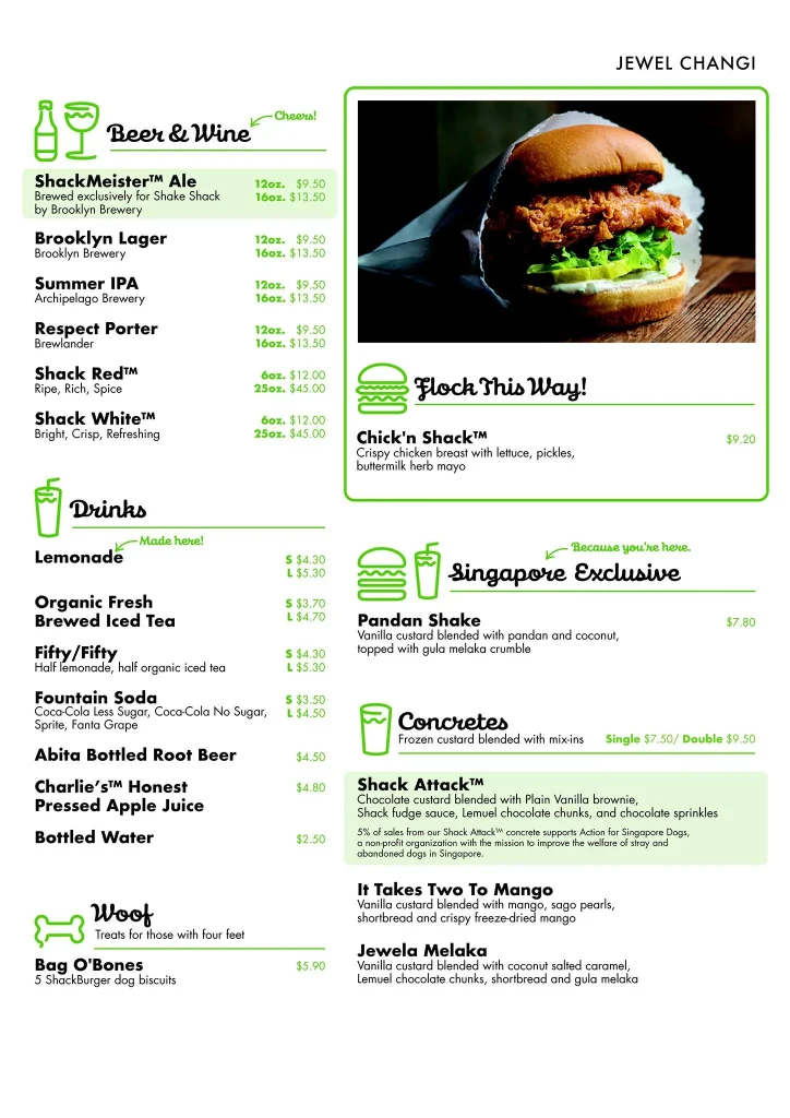 SHAKE SHACK DRINKS menu