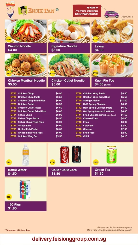 Encik Tan Singapore Menu – Popular Items