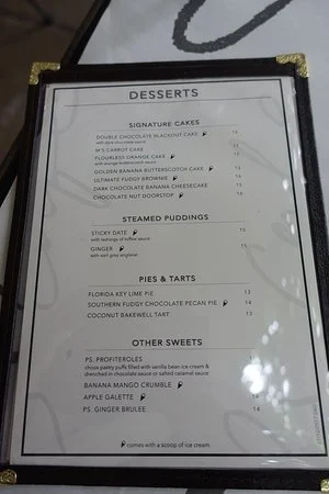 PS. CAFE DESSERTS menu