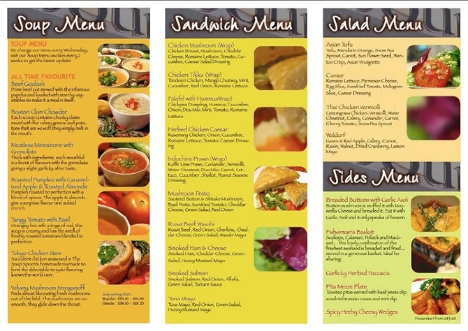 The Soup Spoon Menu harga