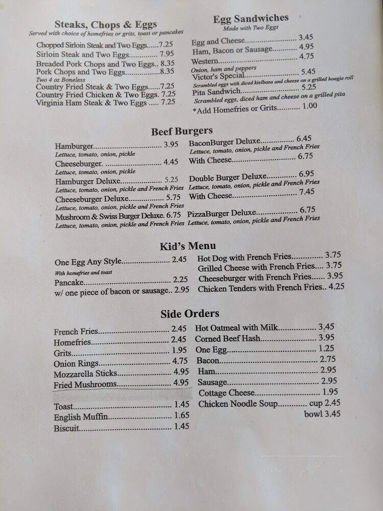 VICTOR’S KITCHEN WEEKEND SPECIAL menu