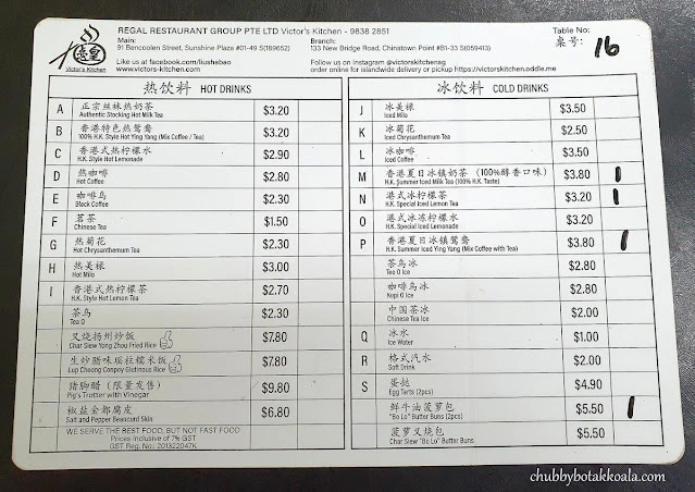 Victor’s Kitchen Menu prices