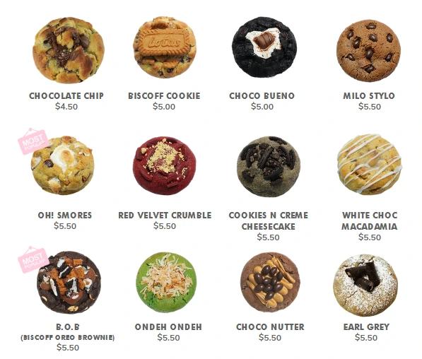 NASTY COOKIE MENU