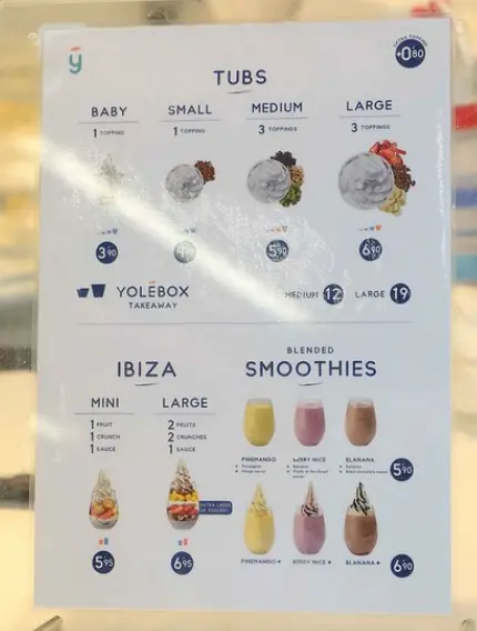 yole menu