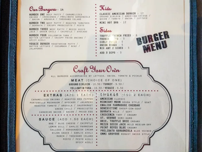 25 DEGREE MENU