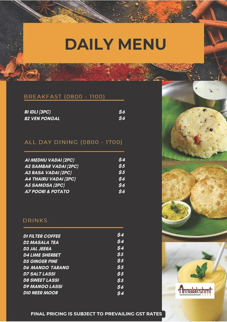 ANNALAKSHMI MENU