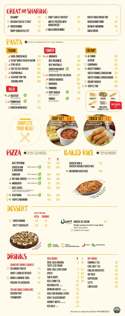 PASTAMANIA MENU 