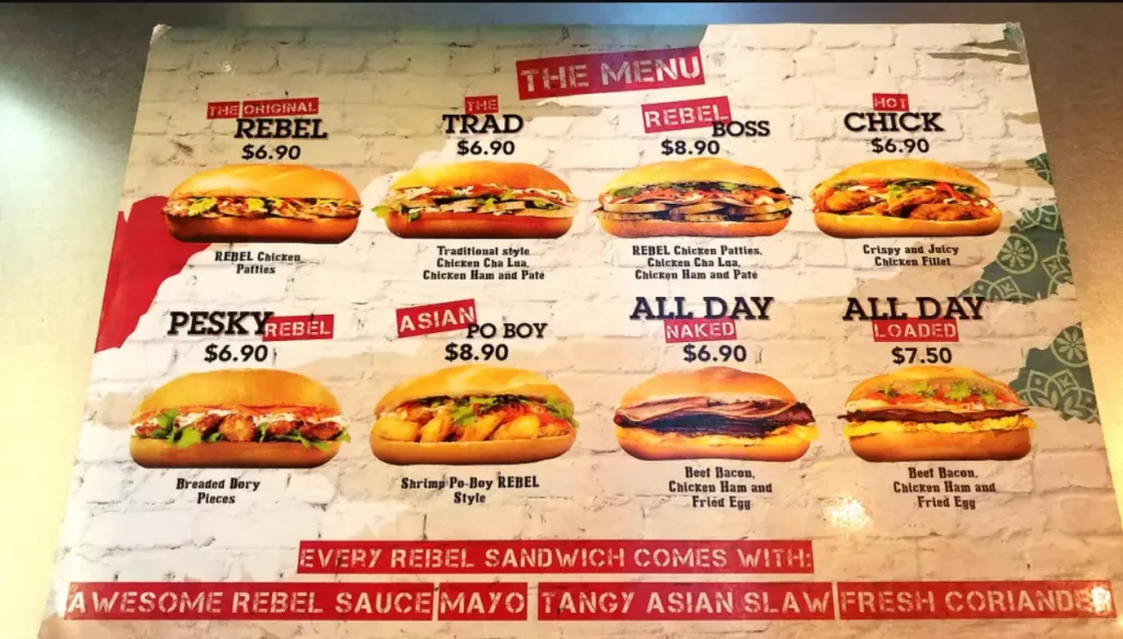 REBEL GURL MENU