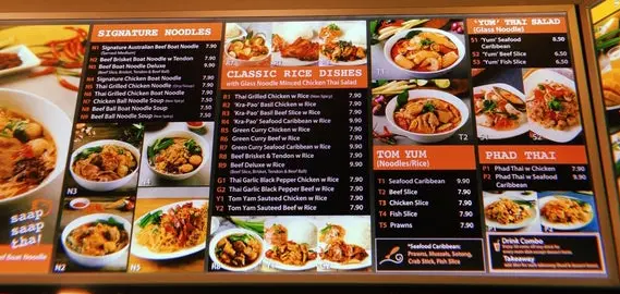 SAAP SAAP THAI MENU