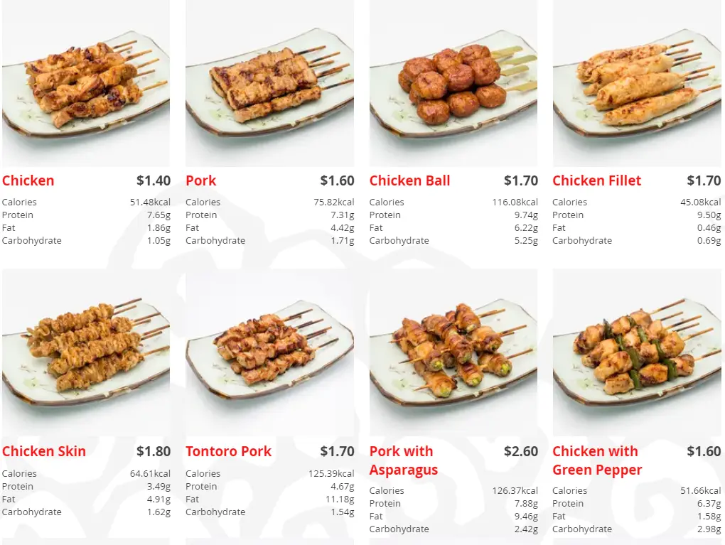 TORI Q YAKITORI STICKS MENU WITH PRICES