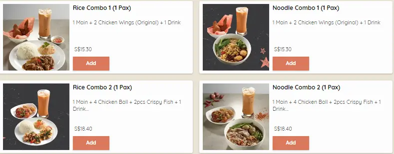 SAAP SAAP THAI INDIVIDUAL SET MEAL PRICES