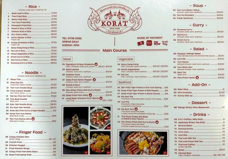 KORAT THAI MENU