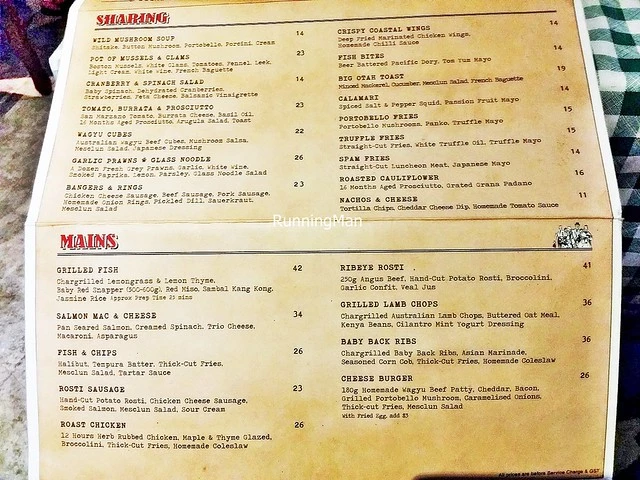 THE COASTAL SETTLEMENT MENU